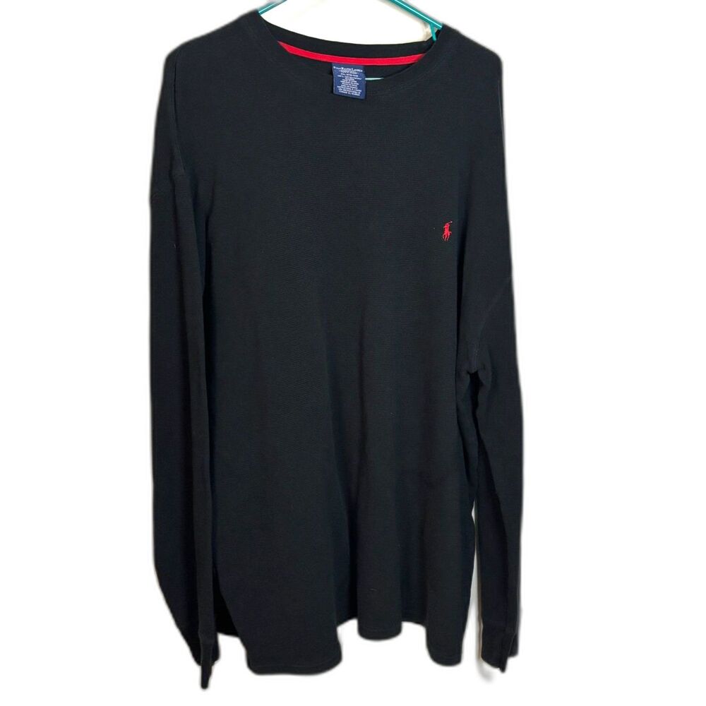 Polo Ralph Lauren Sleepwear Thermal Shirt Men’s 4XL Black 100% Cotton Waffle